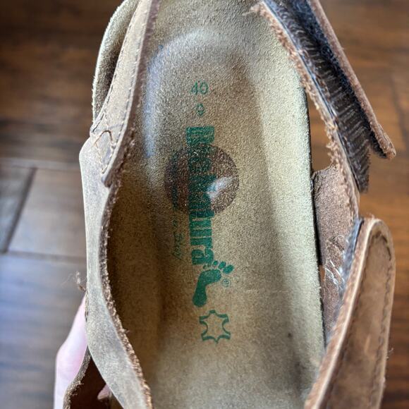 BioNatura Easy Brown Genuine Leather Vented Side Mary Jane Slingback Sandals 9 - Picture 3 of 9